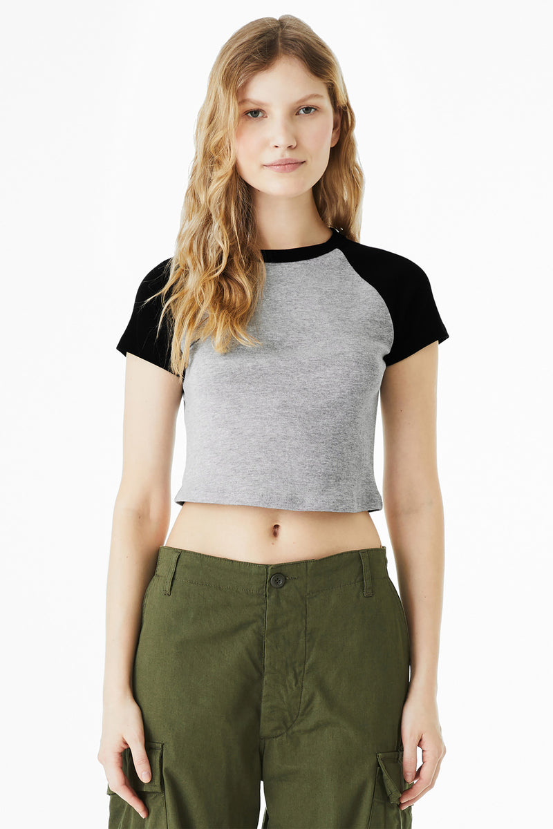 BELLA+CANVAS Women's Micro Rib Raglan Baby Tee BC1201