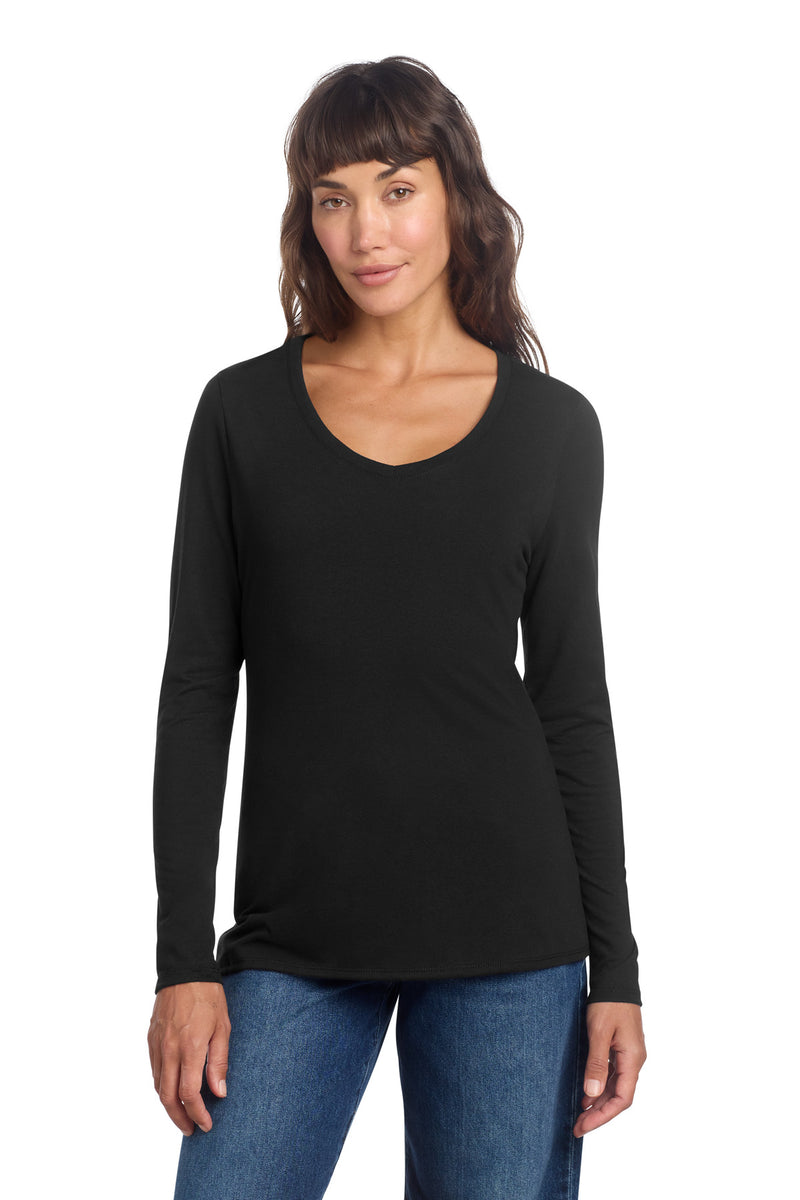 District Women's Perfect Tri Long Sleeve V-Neck Tee DT135