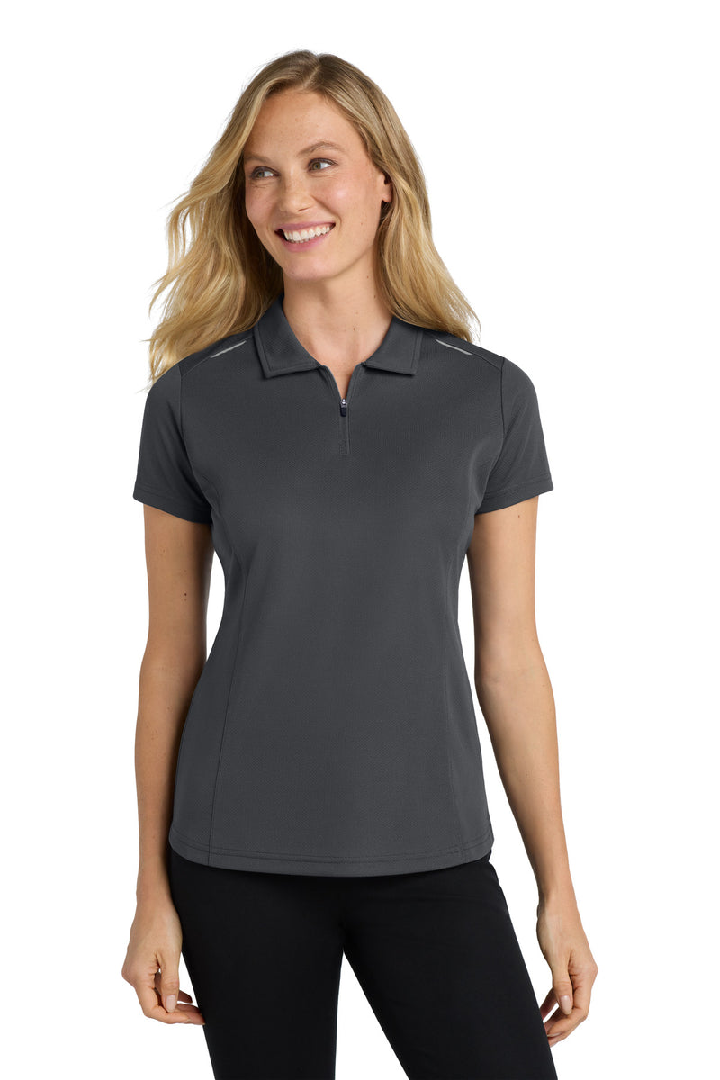 Port Authority Women's Pinpoint Mesh Zip Polo