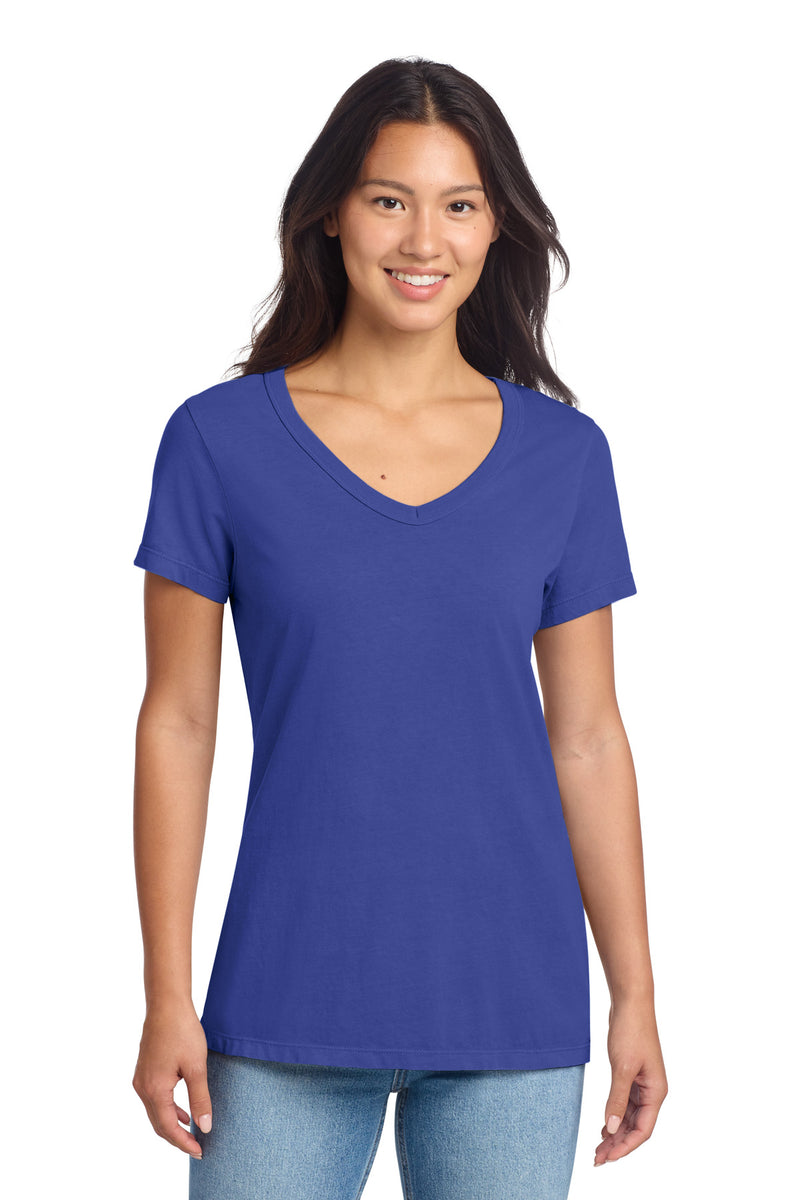 Port & Co Women's Beach Wash Garment-Dyed V-Neck Tee LPC099V