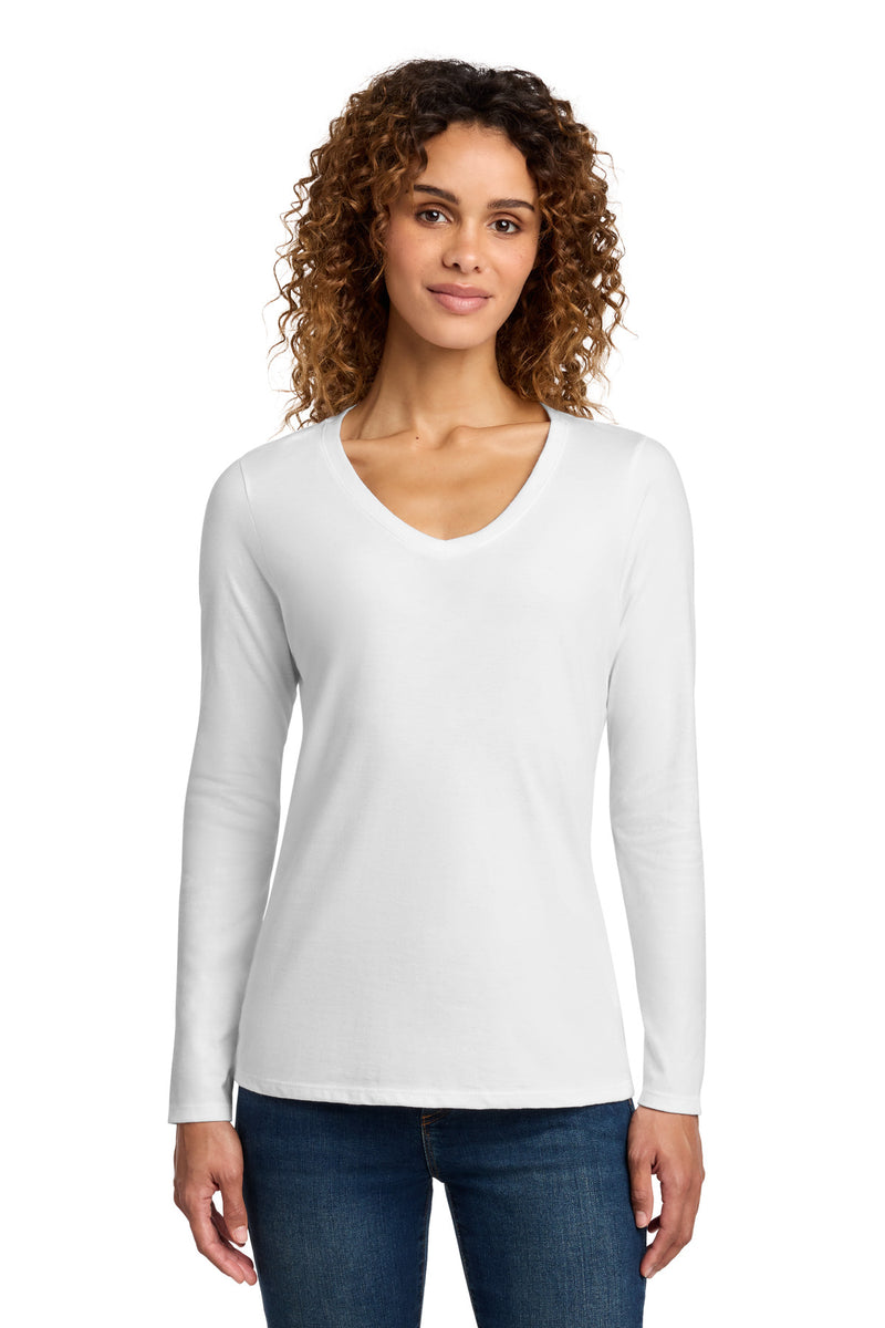 Port & Co Women's Long Sleeve Fan Favorite V-Neck Tee