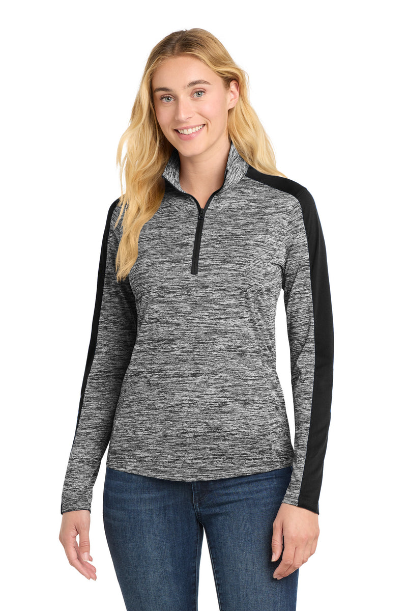 Sport-Tek Women's PosiCharge Electric Heather Colorblock 1/4-Zip Pullover
