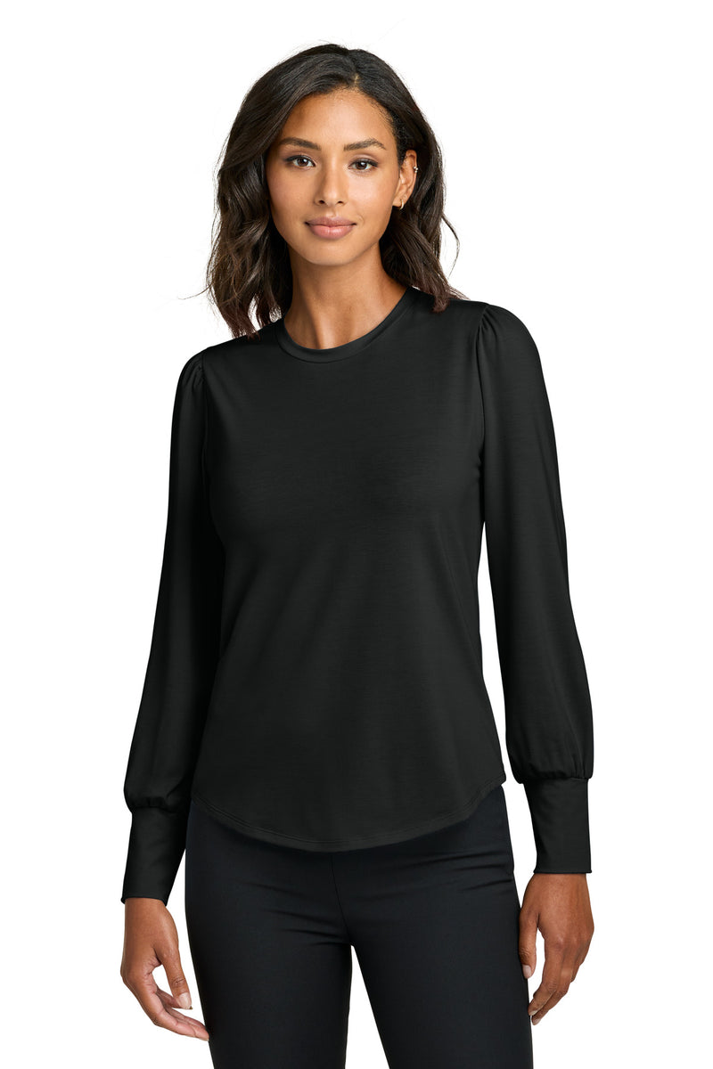 Mercer+Mettle Women's Stretch Jersey Long Sleeve Blouson Top MM1019