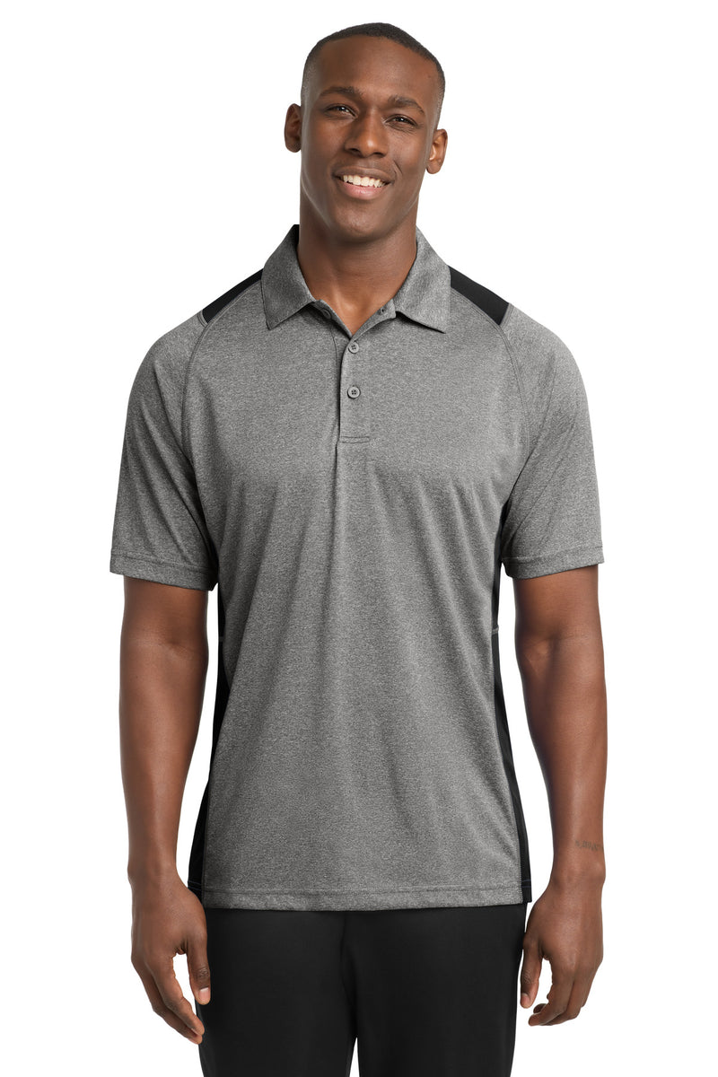 Sport-Tek Heather Colorblock Contender Polo