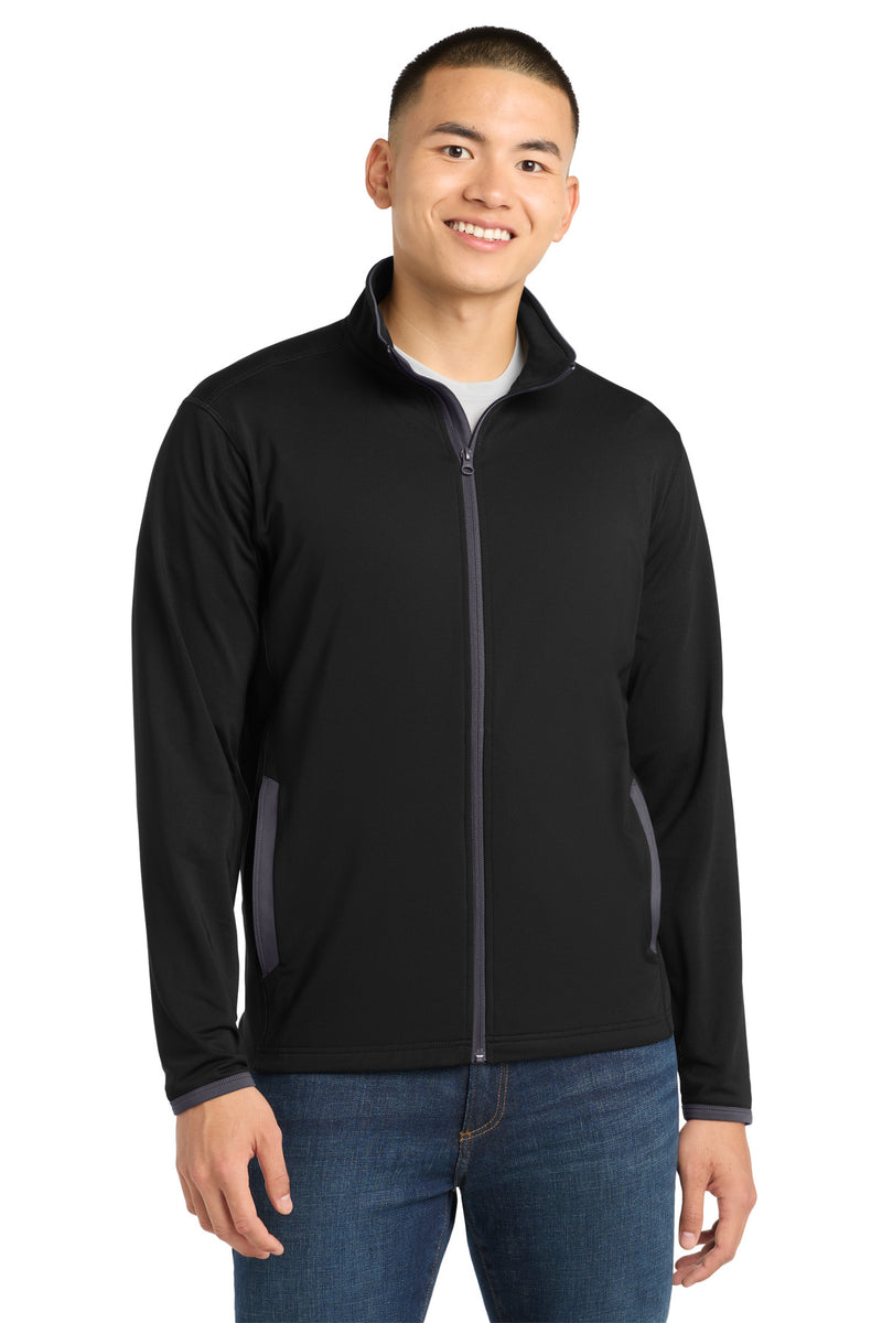 Sport-Tek Sport-Wick Stretch Contrast Full-Zip Jacket
