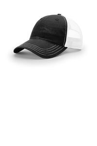 Richardson Garment Washed Trucker 111 - Black/ White