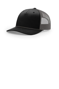 Richardson Five-Panel with Rope 112FPR - Black/ Charcoal/ Charcoal