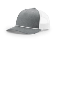 Richardson Five-Panel with Rope 112FPR - Heather Grey/ White/ White