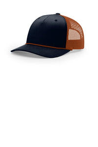 Richardson Five-Panel with Rope 112FPR - Navy/ Dark Orange/ Dark Orange