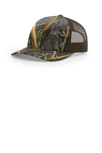 Richardson Printed Five-Panel Trucker 112PFP - Mossy Oak Habitat/ Brown