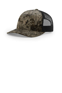 Richardson Printed Five-Panel Trucker 112PFP - Realtree Timber/ Black