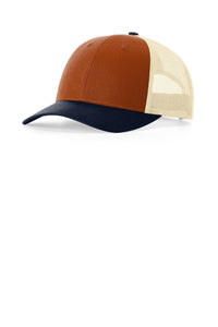 Richardson Low Pro Trucker 115 - Dark Orange/ Birch/ Patriot Blue