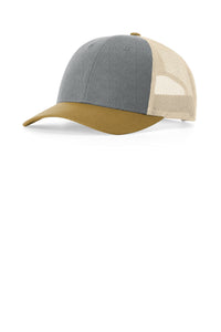 Richardson Low Pro Trucker 115 - Heather Grey/ Birch/ Amber Gold