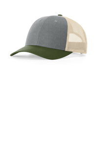 Richardson Low Pro Trucker 115 - Heather Grey/ Birch/ Army Olive