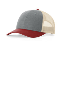 Richardson Low Pro Trucker 115 - Heather Grey/ Birch/ Cardinal