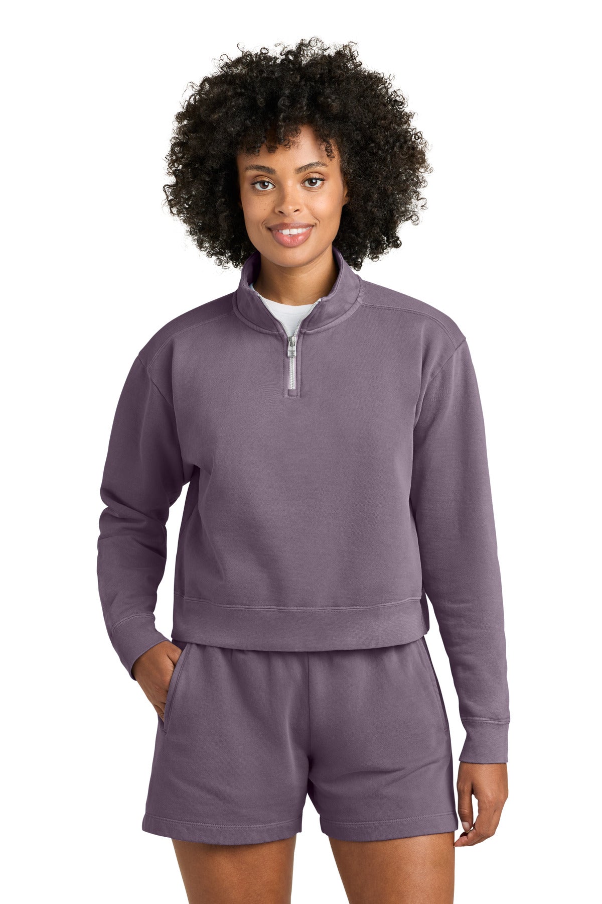 Comfort Colors Women's Mid-Length 1/4-Zip Sweatshirt 1580L - Dusk