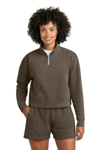 Comfort Colors Women's Mid-Length 1/4-Zip Sweatshirt 1580L - Espresso