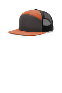 Richardson 7-Panel Trucker 168 - Charcoal/ Burnt Orange/ Black