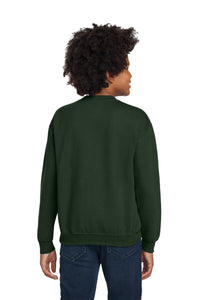 Gildan Youth Heavy Blend Crewneck Sweatshirt - Forest Green Back
