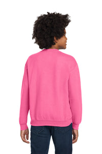 Gildan Youth Heavy Blend Crewneck Sweatshirt - Safety Pink Back