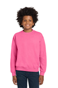 Gildan Youth Heavy Blend Crewneck Sweatshirt - Safety Pink