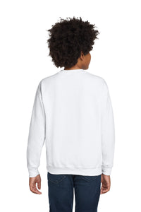 Gildan Youth Heavy Blend Crewneck Sweatshirt - White Back