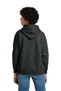 Gildan - Youth Heavy Blend Hooded Sweatshirt - Fan Charcoal Heather Back