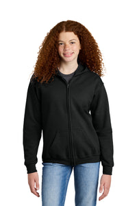 Gildan Youth Heavy Blend Full-Zip Hooded Sweatshirt - Black