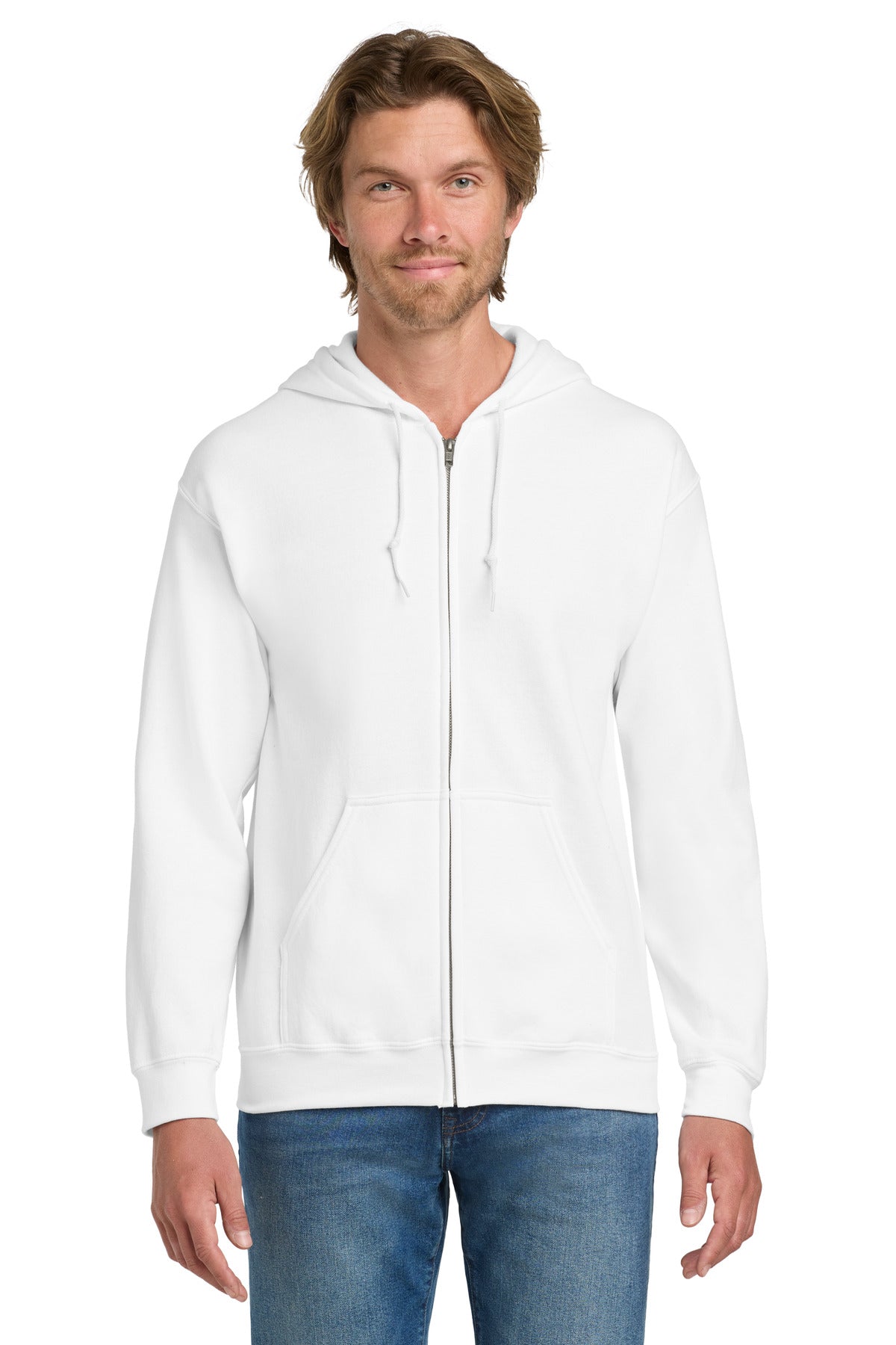 Gildan - Heavy Blend Full-Zip Hooded Sweatshirt - White