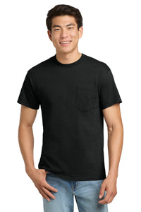 Gildan - Ultra Cotton 100% US Cotton T-Shirt with Pocket - Black