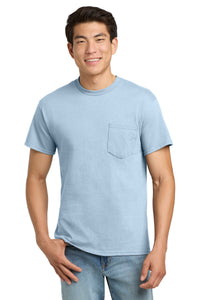 Gildan - Ultra Cotton 100% US Cotton T-Shirt with Pocket - Light Blue