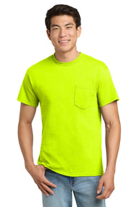 Gildan - Ultra Cotton 100% US Cotton T-Shirt with Pocket - Safety Green