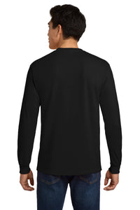 Gildan - Ultra Cotton 100% US Cotton Long Sleeve T-Shirt with Pocket - Black Back