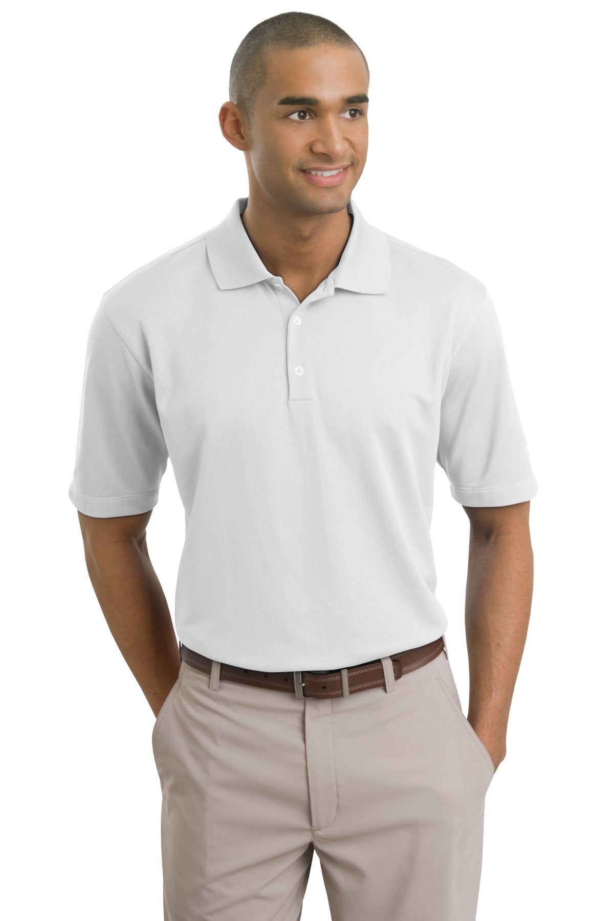DISCONTINUED Nike Dri-FIT Textured Polo - White