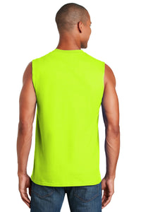 Gildan - Ultra Cotton Sleeveless T-Shirt - Safety Green Back