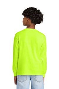 Jerzees Youth Dri-Power 50/50 Cotton/Poly Long Sleeve 29BL - Safety Green Back