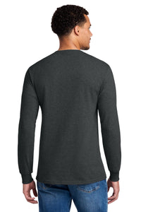 Jerzees - Dri-Power 50/50 Cotton/Poly Long Sleeve T-Shirt - Black Heather Back