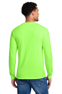 Jerzees - Dri-Power 50/50 Cotton/Poly Long Sleeve T-Shirt - Neon Green Back