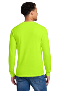 Jerzees - Dri-Power 50/50 Cotton/Poly Long Sleeve T-Shirt - Safety Green Back