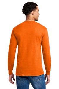 Jerzees - Dri-Power 50/50 Cotton/Poly Long Sleeve T-Shirt - Safety Orange Back