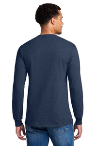 Jerzees - Dri-Power 50/50 Cotton/Poly Long Sleeve T-Shirt - Vintage Heather Navy Back