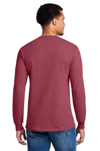 Jerzees - Dri-Power 50/50 Cotton/Poly Long Sleeve T-Shirt - Vintage Heather Red Back