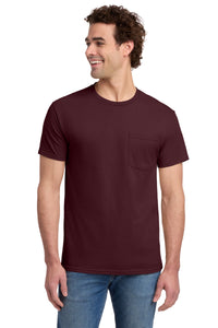 Jerzees -  Dri-Power 50/50 Cotton/Poly Pocket T-Shirt - Maroon