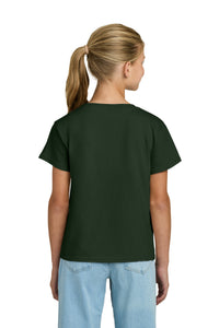 Gildan Youth Light Cotton Tee 3000B - Forest Green Back