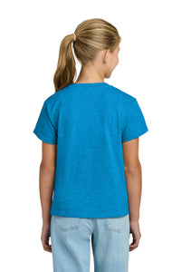 Gildan Youth Light Cotton Tee 3000B - Heather Sapphire Back