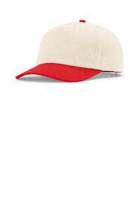 Richardson 5-Panel Relaxed Gramps 356 - Cream/ Cream/ Red