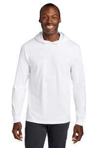 Jerzees Classics Unisex Cotton Long Sleeve Hooded T-Shirt 363LH - White