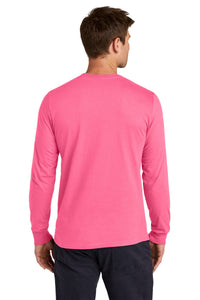 Jerzees Classics Unisex Cotton Long Sleeve T-Shirt 363L - Neon Pink Back