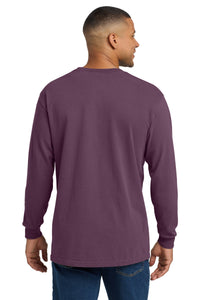 COMFORT COLORS  Heavyweight Ring Spun Long Sleeve Pocket Tee - Berry Back