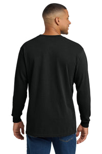 COMFORT COLORS  Heavyweight Ring Spun Long Sleeve Pocket Tee - Black Back